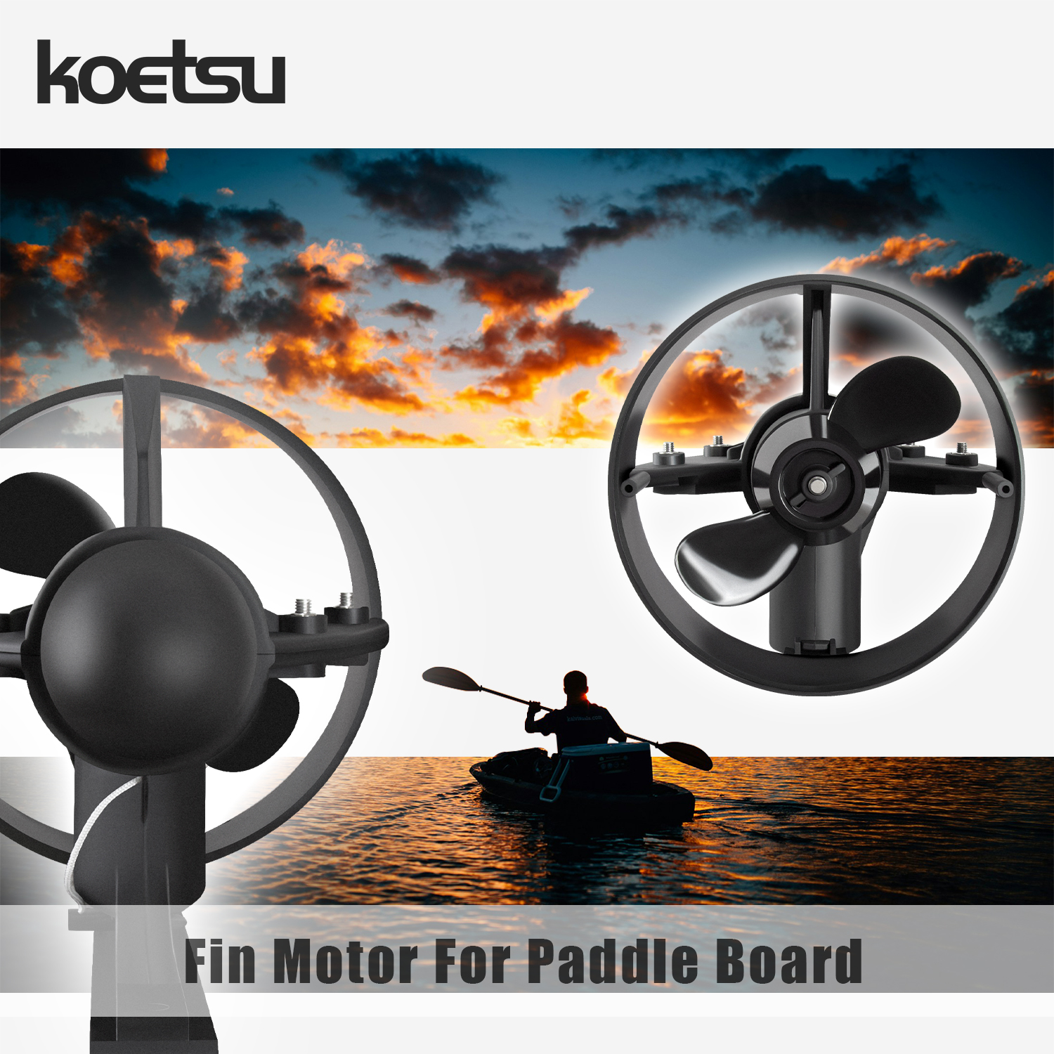 Fishing Kayak Trolling Motor - KOETSU paddle board underwater propulsion, underwater