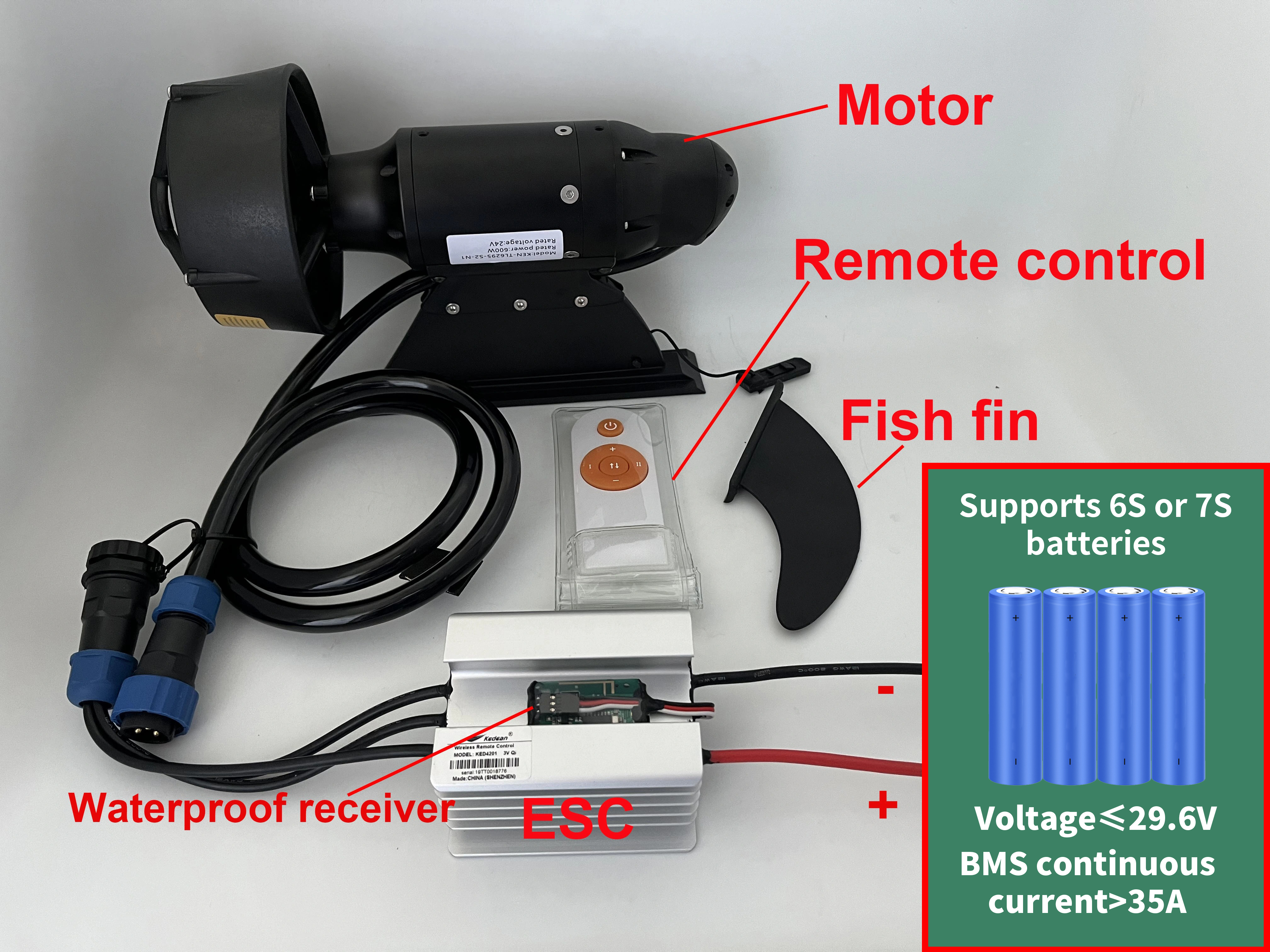 380W 600W Electric Fins Stand  - Fishing Kayak Trolling Motor ulasan dan harga