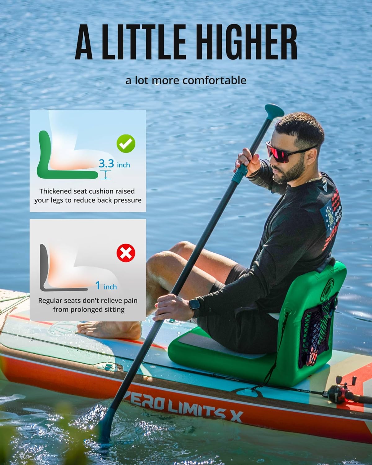 Portable Inflatable Kayak Seat - Fishing Kayak Seat ulasan dan harga